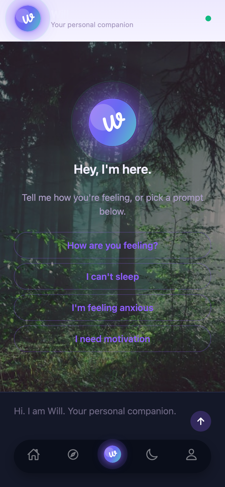 WelQu personal companion chat